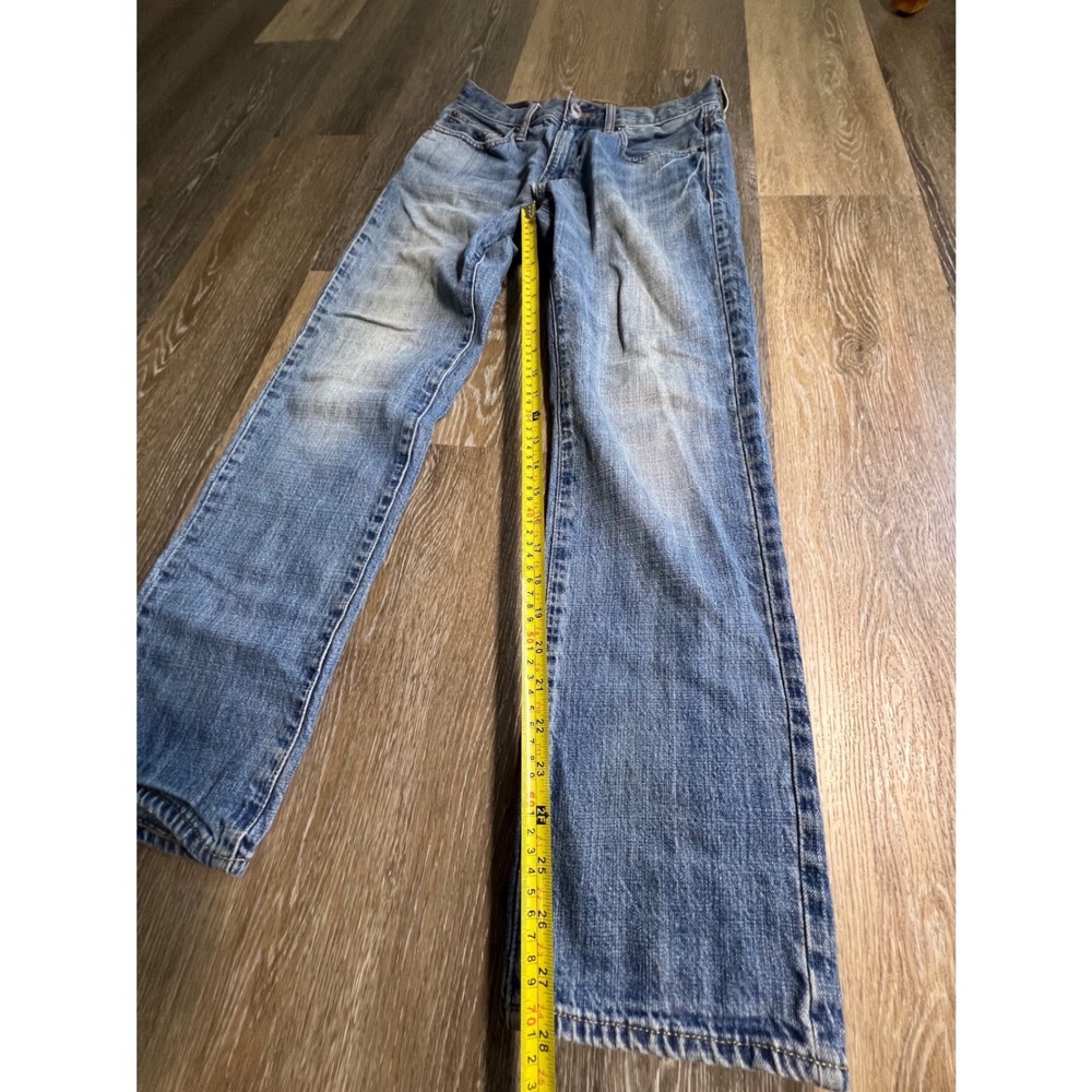 American Eagle Slim Straight Mens 29x30 Blue Jeans Good Faded 100% Cotton Denim - Picture 5 of 6
